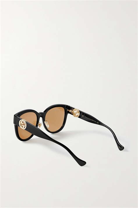 gucci eyewear chain embellished round frame acetate sunglasses net a porter