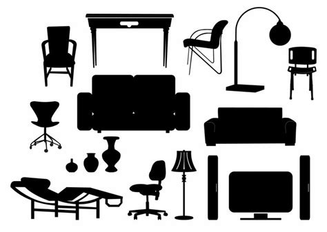 Modern Furniture Silhouettes 133628 Free Ai Eps Download 4 Vector