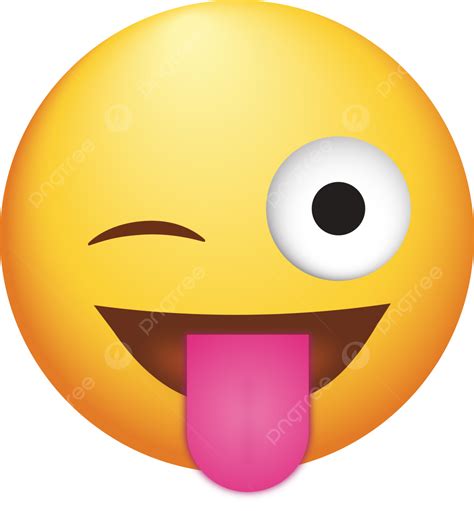 Tongue Out Emoji Clipart Vector Winking Face With Stuck Out Tongue 6996
