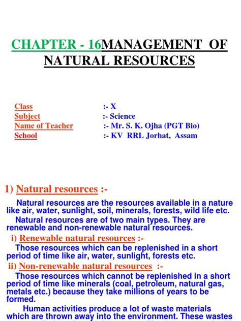 Management Of Natural Resourcespptpptx Forests Coal