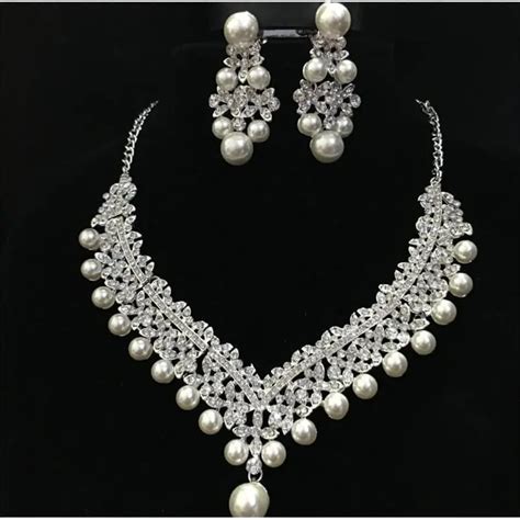 pearl wedding bridal jewelry set
