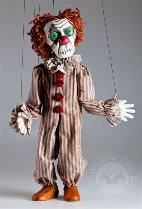 Creepy Clown Handcarved Marionette Marionettescz