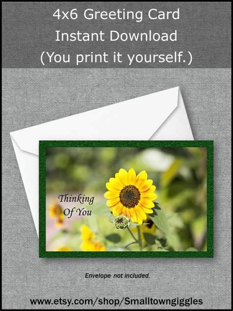 Download our free ecard app. Printable, Digital Download, Sunflower, Thinking of you, All Occasions, Birthday, Get Well ...