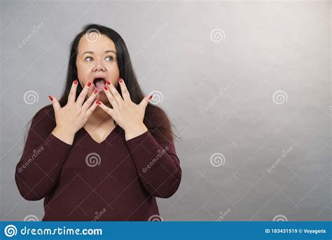 Shocked Terrified Adult Woman Stock Image - Image of ...