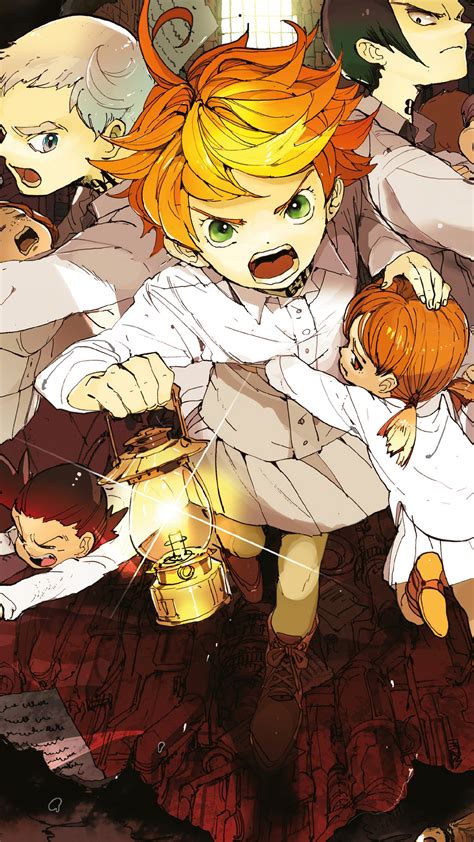 The Promised Neverland Yakusoku No Neverland Anime Emma Ray Norman Hd Phone Wallpaper