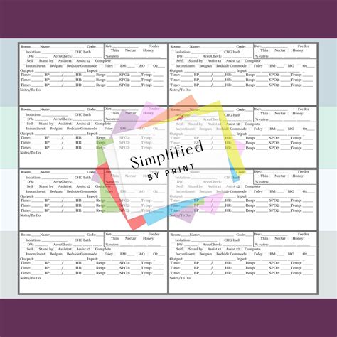 CNA . PCT. 8 or 6 Patient Vital Report Sheet. - Etsy