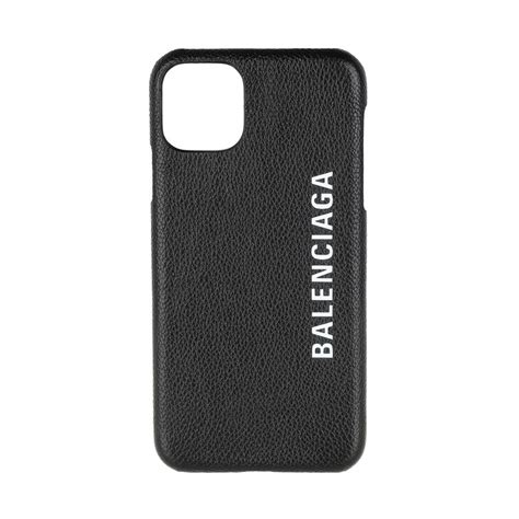 Balenciaga Logo Smartphone Case Iphone 11 Max Pro Blackwhite In Black