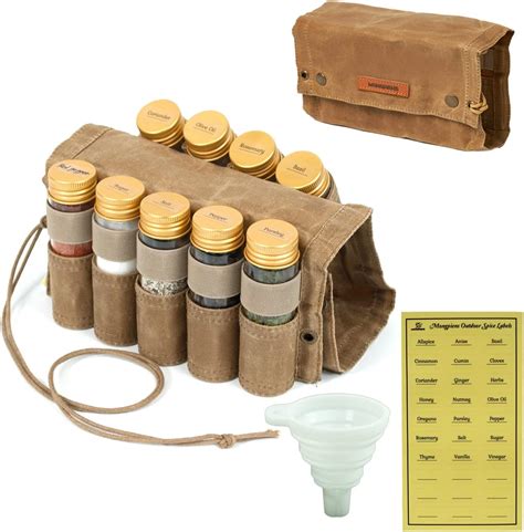 Mongpiens Camping Spice Kit With 9 Spice Jarropespice Labels Sticker