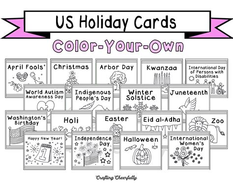 Holiday Calendar Cards Usa Holidays Observances And More Etsy