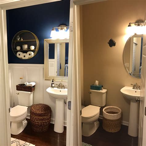 Powder Room Makeover Before And After Board And Batten White And