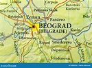 Geographic Map of European Country Serbia with Belgrade City Stock ...