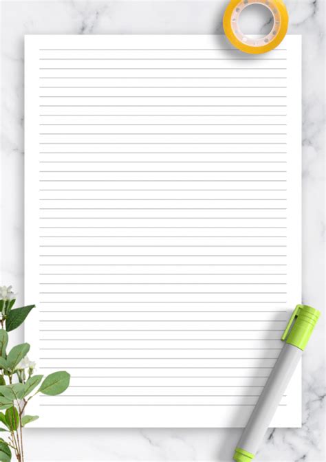 Double Line Printable Paper Lined Writing Paper Handwriting Without