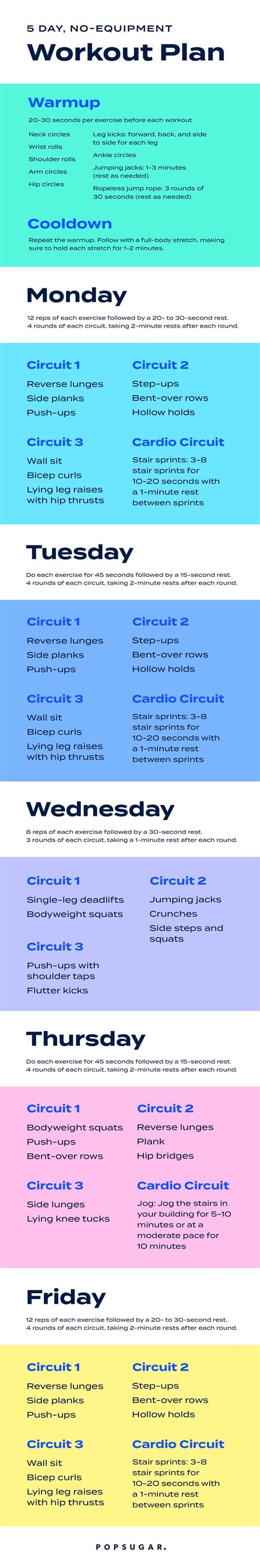 By reading home workouts without equipments, you will get some excercise knowledge. No-Equipment Home Workout Plan | POPSUGAR Fitness Photo 8