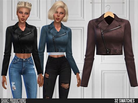 The Sims Resource 471 Leather Jacket By Shakeproductions • Sims 4