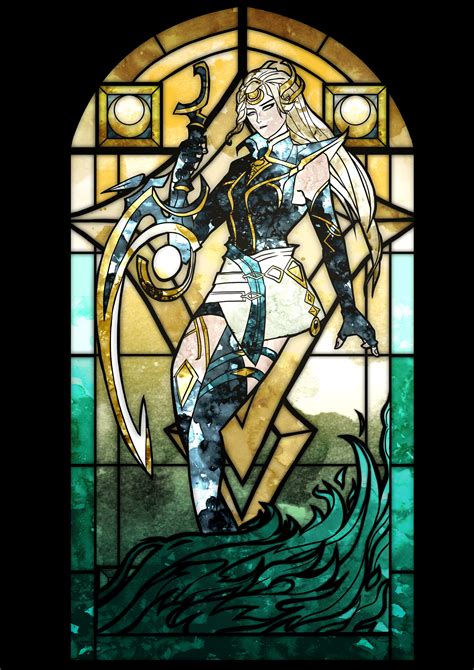 Artstation Sentinel Diana As A Stained Glass Window League Of Legends