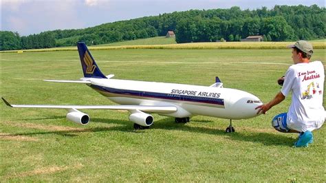 Huge Rc Airliner Airbus A 340 Scale Model Turbine Jet Flight