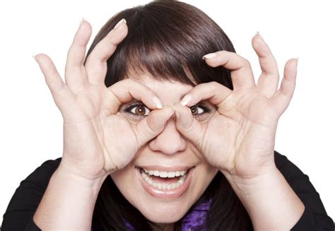 Young Woman Holding Her Hands Over Her Eyes As Gla Stock Image Image