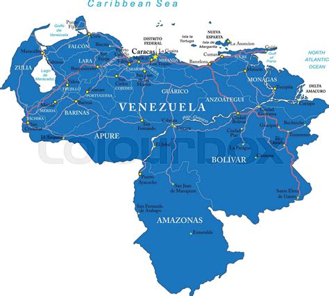 Venezuela Map Stock Vector Colourbox