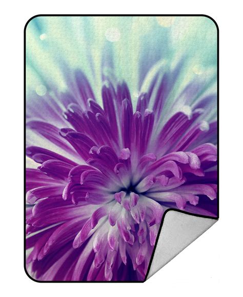 Ykcg Big Blooming Flower Purple Violet Flower Blanket Crystal Velvet