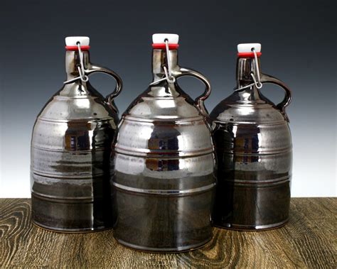 64 Oz Beer Growler A Ceramic Stoneware Growler For Home Brew Etsy