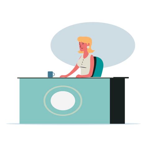 Receptionist Woman Character Illustration Transparent Png And Svg