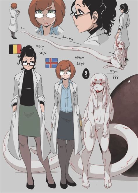 Scientist Assistant And Alien Monster Girls Alien Girl Anime Alien Concept Art Characters