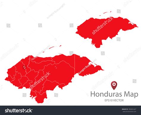 Couple Set Mapred Map Hondurasvector Eps10 Stock Vector Royalty Free