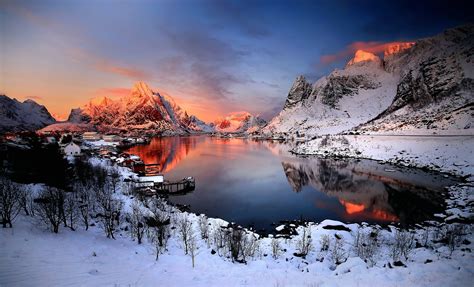 Norway Winter Nature Landscape Wallpapers Hd Desktop