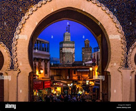 Morocco Fes Bab Boujloud Entrance Gate To The Medina Old Part
