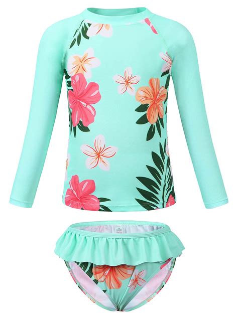 Buy Amzbarley Toddler Girls Two Piece Guard Swimsuits Set Long Sleeve