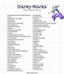 Free Disney Movies List of 400+ Films on Printable Checklists | Walt ...