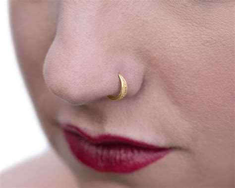 Nose Ring 14k Gold Nose Ring Unique Nose Ring 14k Gold Nose Etsy