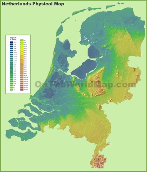 Netherlands Physical Map