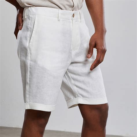 Deluxe Linen Bermuda Shorts White M Yasemen DiŞ Tİcaret Ltd Ştİ