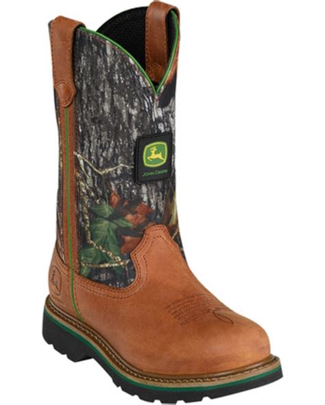 John Deere Camo Leather Cowgirl Boots Round Toe Sheplers