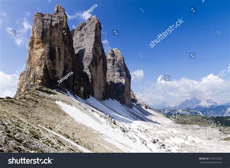 Tre Cime Di Lavaredo Dolomites Alps Italy Stock Photo
