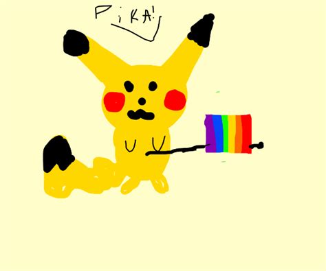 Pikachu With Pride Flag Drawception