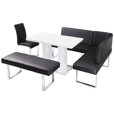 Find corner bench dining table set. High Gloss Dining Table and Chair Set with Corner Bench ...