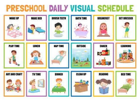 10 Best Printable Preschool Visual Daily Schedule Pdf For Free At