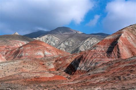 Striped Red Mountains Landscape Stock Image Image Of Natural