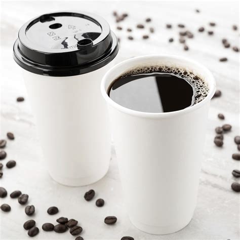 Coffee Cups 16 Oz Coffee Cup Single Wall White Paper Disposable