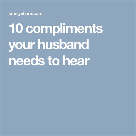 10 Compliments Your Husband Needs To Hear Marriage Counseling