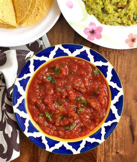 Spicy Mexican Salsa Recipe Tomato Salsa Recipe By Archanas Kitchen