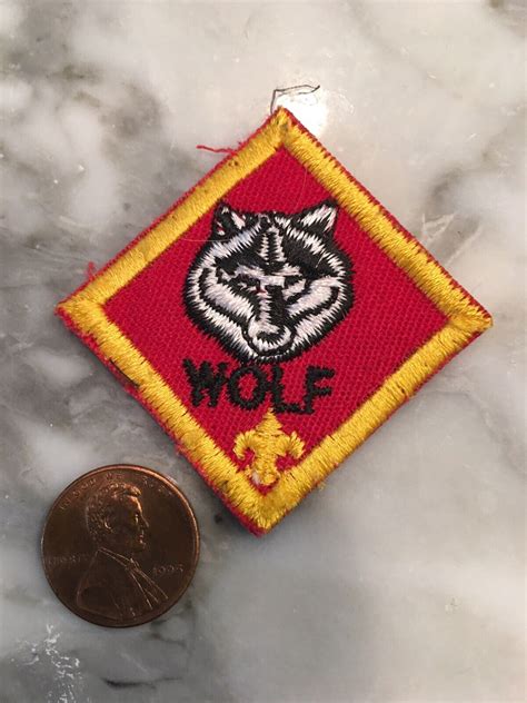 Cub Scout Bsa Wolf Rank Embroidered Patch Red Yellow Mr Fs Ebay