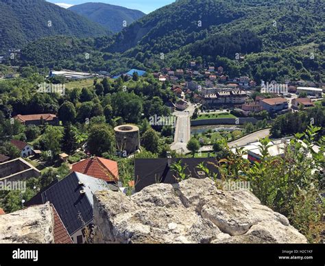 Panoramic View From Old Castle In The Jajcebosnia And Herzegovina