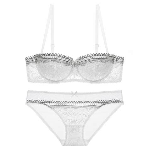 Lace Half Cup No Steel Ring Girls Ladies Underpants Push Up French Style Triangle Cup Sexy Lace