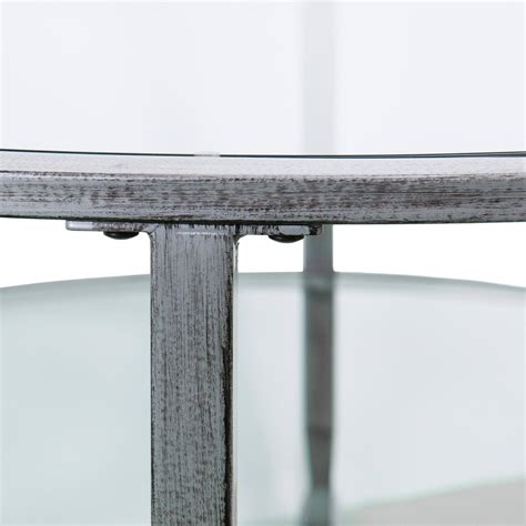 Southern Enterprises Jaymes Metal Glass Round Cocktail Table