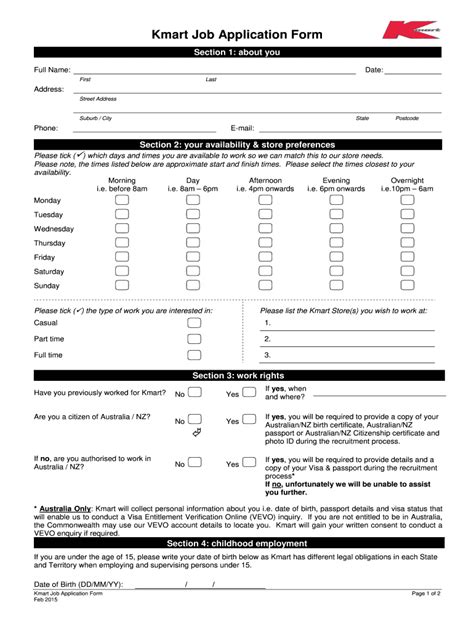 Neet 2021 application form will be released from the month of april 2021. 2015-2021 Form Kmart Job Application Fill Online, Printable, Fillable, Blank - pdfFiller