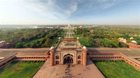 Aerial View Of Taj Mahal In Agra India Bing Gallery