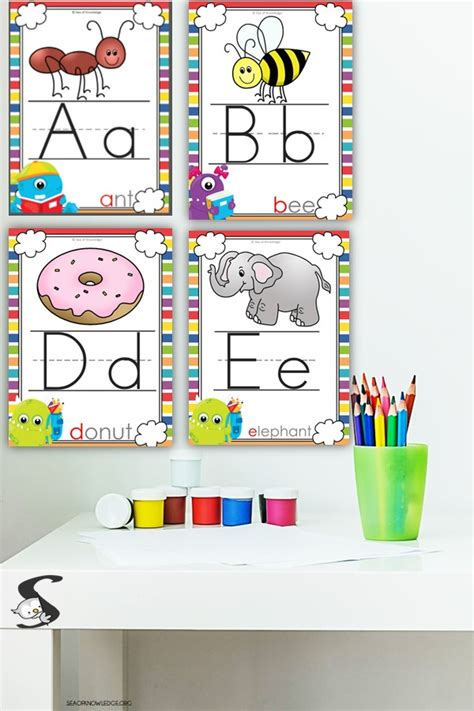 Full Set Of Alphabet Posters For Classroom Free Alphabet Wall Cards